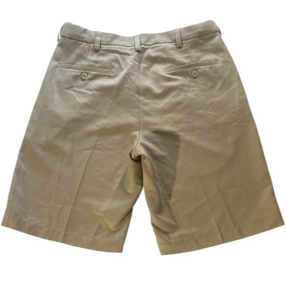 Haggar Tan Flat Front Shorts Versatile Cotton Blend - Picture 8 of 9
